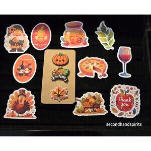 Fall Halloween Thanksgiving Tic Pins And Seasonal Stickers Pumpkin